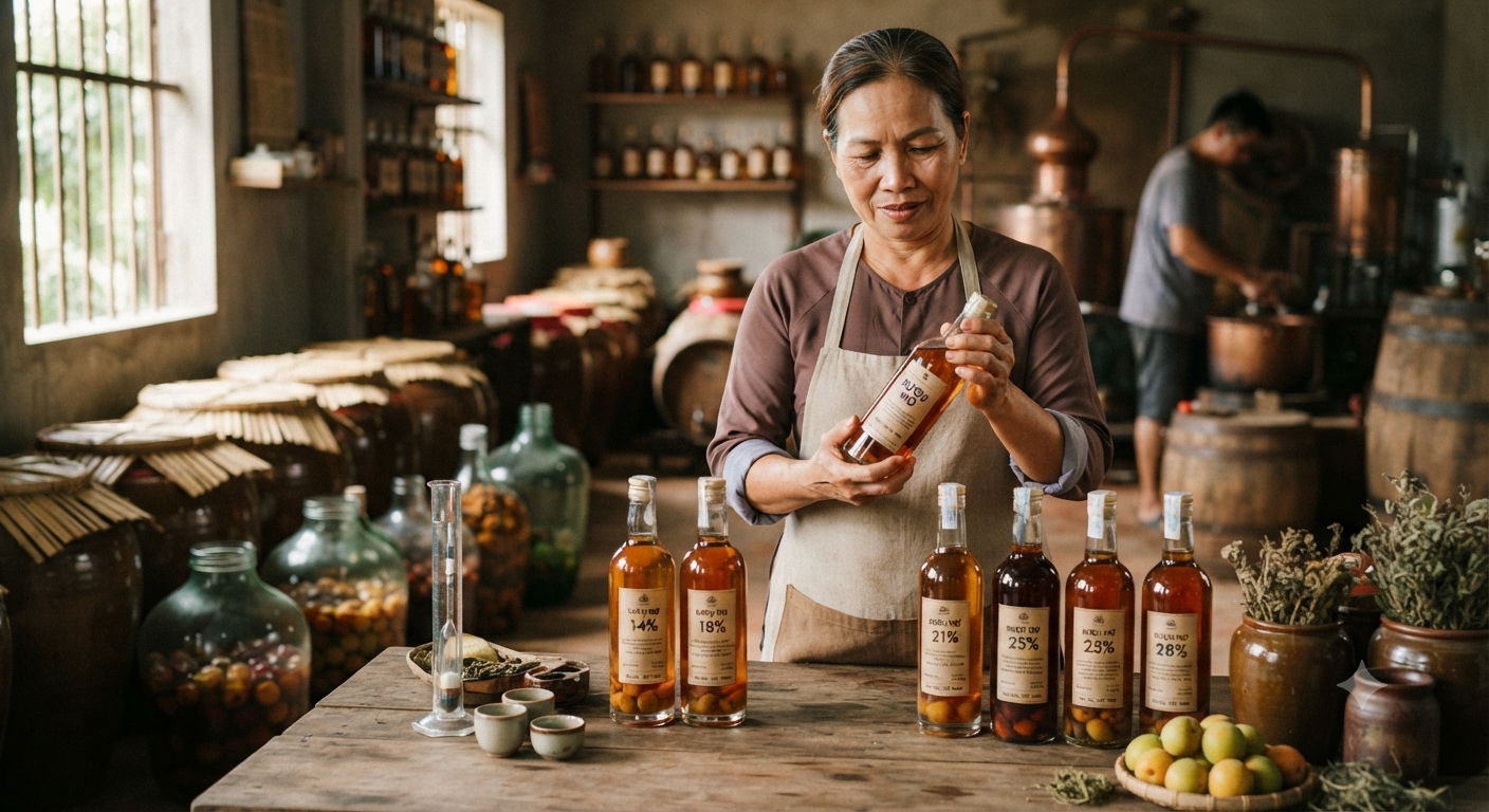 Khám phá các mức nồng độ cồn trên sản phẩm rượu mơ