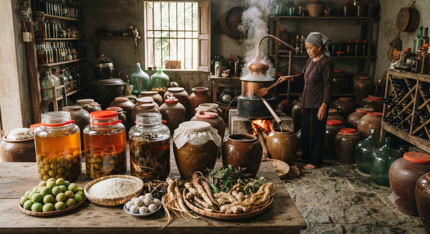 Thành phần nguyên liệu và quy trình ngâm ủ